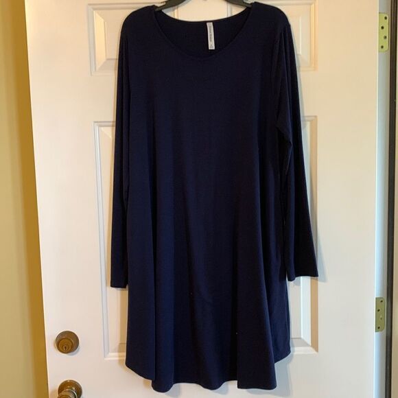 Zenana Premium size 1X navy blue dress - Picture 1 of 5